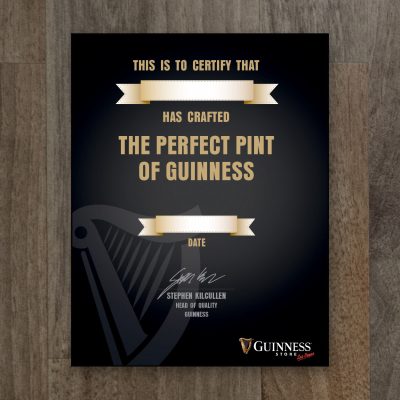 Guinness Perfect Pint Certificate, product thumbnail