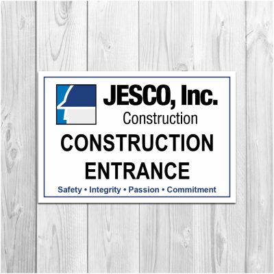 JESCO Construction, Construction Entrance Sign, signage product thumbnail