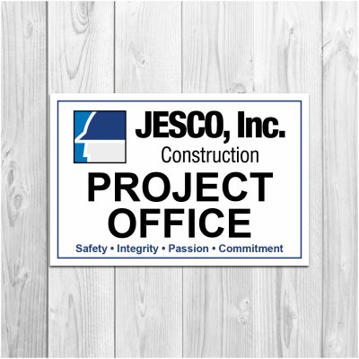 JESCO Construction, Project Office Sign, signage product thumbnail