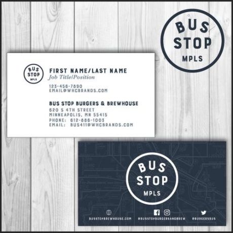 Bus Stop Burgers & Brewhouse DS Business Card