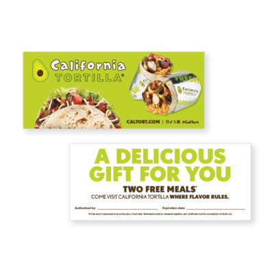 California Tortilla Fresh Deal Certificate, product thumbnail